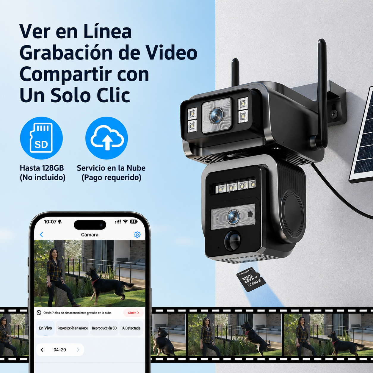 Cámara de Seguridad Panorámica | Vigilancia Inteligente 24/7
