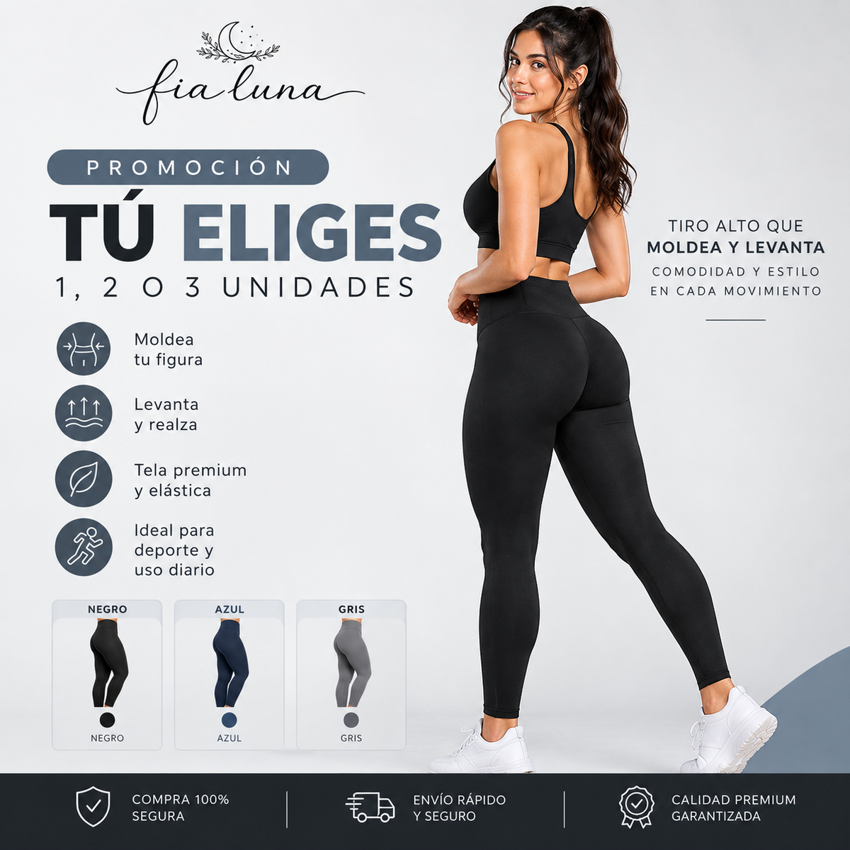 Calza Push Up Moldeadora de Tiro Alto – Define y Realza tu Figura