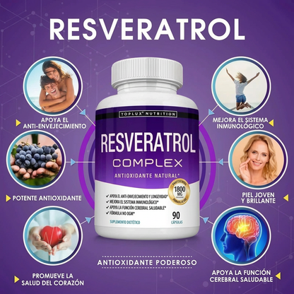 Suplemento de Resveratrol | 1800mg Antioxidante Natural