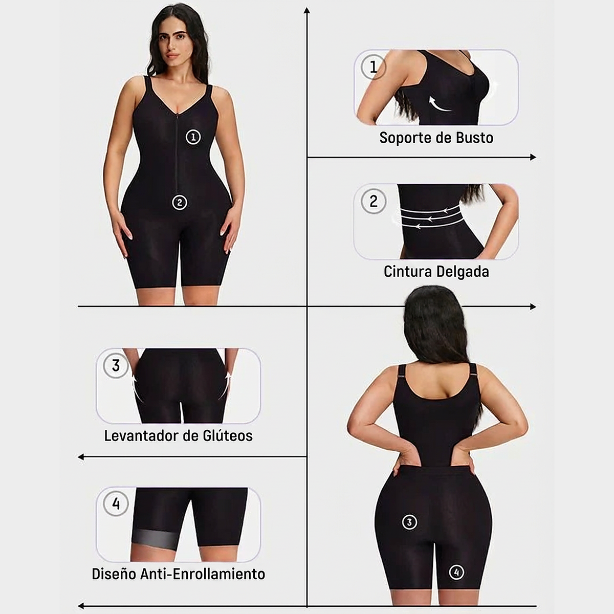 Faja Easy Slide Body Entero - Control Abdomen y Efecto Push Up